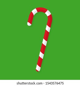 Candy cane flat vector icon