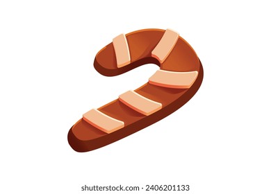 Candy Cane Gingerbread Cookie Christmas Sticker