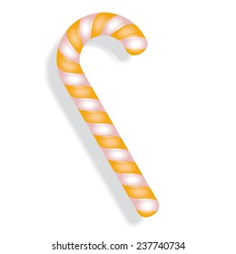 Candy cane glossy Christmas realistic peppermint colorful vector