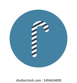 candy cane glyph flat vector icon