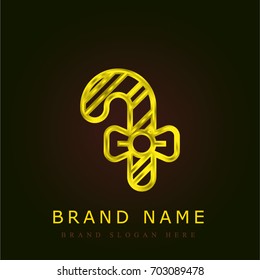 Candy cane golden metallic logo