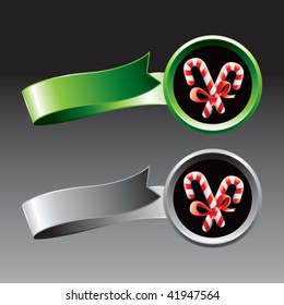 candy cane green and gray ribbons