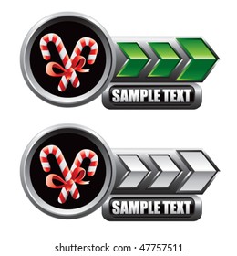 candy cane green and white arrow nameplates