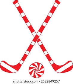 Candy Cane Hockey Sticks, Hockey Christmas, Winter Sport Cut File