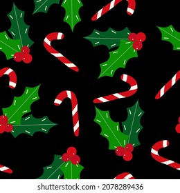 Schokoladenhügel mit heiligen Weihnachten, nahtlos handgezeichnet. Vektorgrafik, Winter