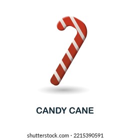 Candy Cane icon. 3d illustration from christmas collection. Creative Candy Cane 3d icon for web design, templates, infographics and more