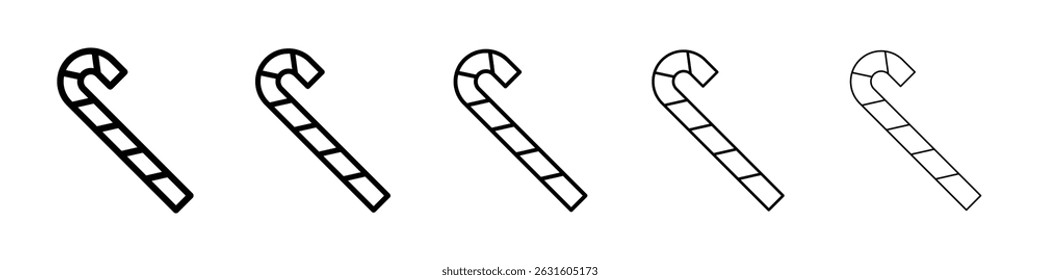 Candy Cane icon in black. Vector illustration for graphic design