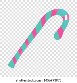 Candy cane icon in cartoon style isolated on background for any web design