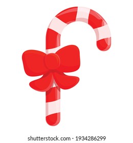 Candy cane icon. Cartoon of candy cane vector icon for web design isolated on white background