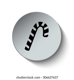 Candy cane icon. Christmas icon. Button. EPS10. Illustration