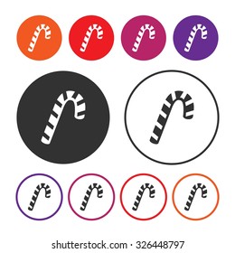 Candy cane icon. Christmas icon. Button. EPS10. Illustration