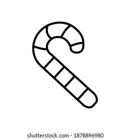 Candy cane icon. Christmas candy symbol.