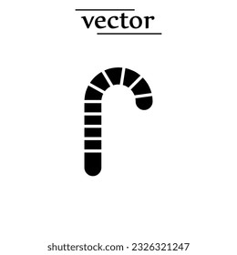 candy cane icon, christmas candy cane vector icon, flat design illustration on white background..eps