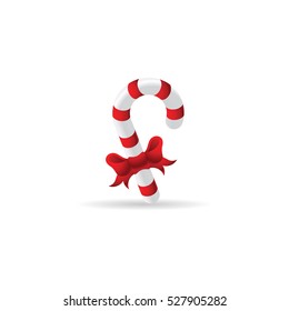 Candy cane icon in color. Food Christmas sugar sweet