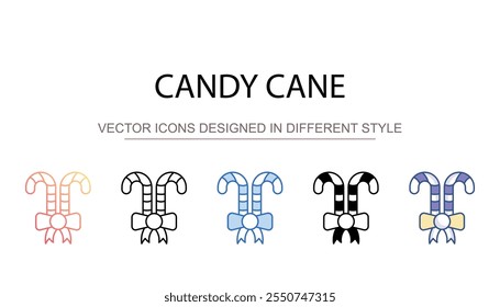 Candy Cane icon design with white background stock illustration
