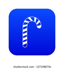 Candy cane icon digital blue for any design isolated on white vector illustration