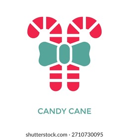 Icono de bastón de caramelo de estilo de tono dual. Ilustración vectorial Para El Diseño gráfico