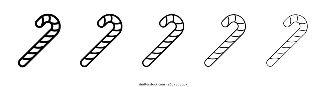 Candy Cane icon filled flat sign concept for web design.