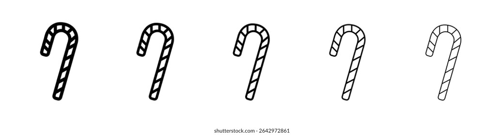 candy cane icon Flat design on isolated background