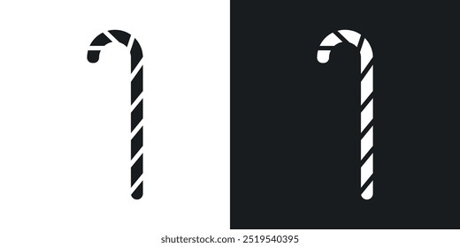 Candy cane icon icons in black and white filled style