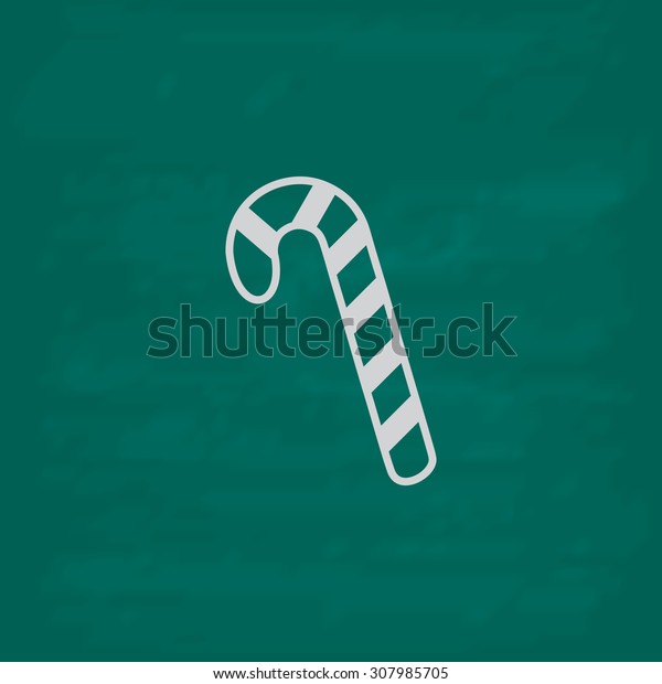 Candy Cane Icon Imitation Draw White Stock Vector (Royalty Free) 307985705