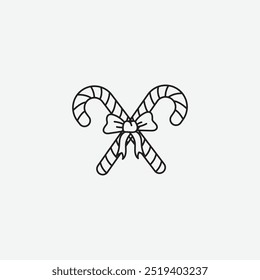 Candy cane icon isolated on white background