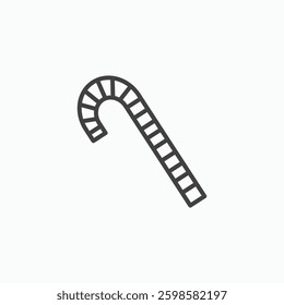 Candy cane icon isolated on white background