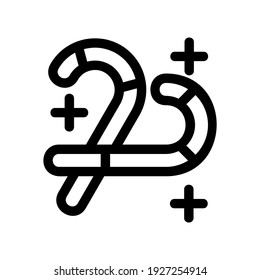 candy cane icon or logo isolated sign symbol vector illustration - high quality black style vector icons
