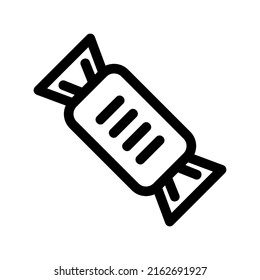icono de caña de caramelo o logotipo símbolo de signo aislado ilustración vectorial - iconos vectoriales de estilo negro de alta calidad
