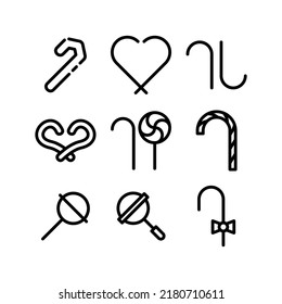candy cane icon or logo isolated sign symbol vector illustration - Collection of high quality black style vector icons
