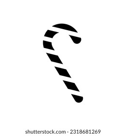 Icono de bastón de caramelo, logotipo aislado en fondo blanco