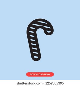 Candy cane icon modern vector style. Snow icon for web and app. Snow winter icon concept.