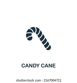 Candy Cane icon. Monochrome simple icon for templates, web design and infographics