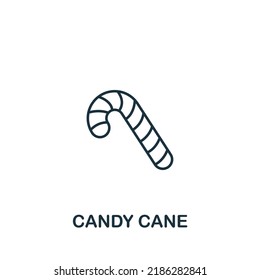 Candy Cane icon. Monochrome simple icon for templates, web design and infographics