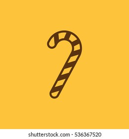 Candy cane icon. New year and xmas, christmas, winter symbol. Flat design. Stock - Vector illustration