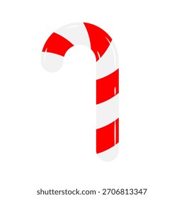 Icono de bastón de caramelo sobre fondo blanco. Navidades Festiva. Ilustración vectorial