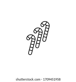candy cane icon  outline style for your web design, logo, UI. illustration.