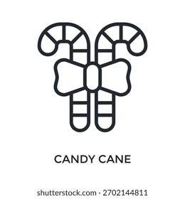 Estilo del contorno del icono del bastón de caramelo. Ilustración vectorial Para El Diseño gráfico