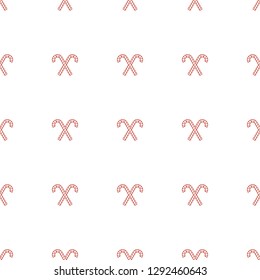 candy cane icon pattern seamless white background. Editable line candy cane icon. candy cane icon pattern for web and mobile.