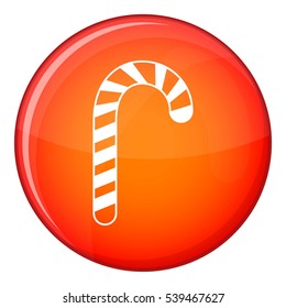 Candy cane icon in red circle isolated on white background vector illustration