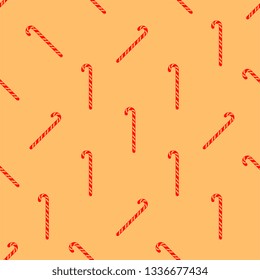 Candy Cane Icon Seamless Pattern, Sweet Candy Cane Icon, Festival Candy Cane Icon Vector Art Illustration