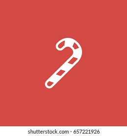candy cane icon. sign design. red background