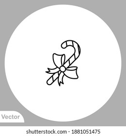 Candy cane icon sign vector,Symbol, logo illustration for web and mobile