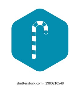 Candy cane icon. Simple illustration of striped candy cane vector icon for web