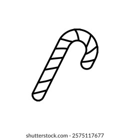 candy cane icon Simple outline illustration