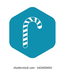 Candy cane icon in simple style on a white background vector illustration