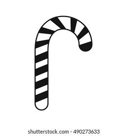 Candy cane icon in simple style on a white background vector illustration