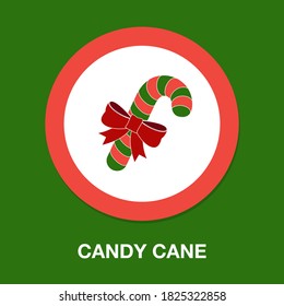 candy cane icon - simple, vector, icon for website design, mobile app, ui. Vector Illustration