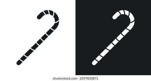 Candy cane icon symbol collection on white background.