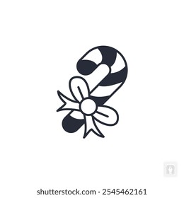 Candy cane icon. Candy cane Symbol sign for mobile concept and web design. Vector icon, Logo illustration, Vector graphics